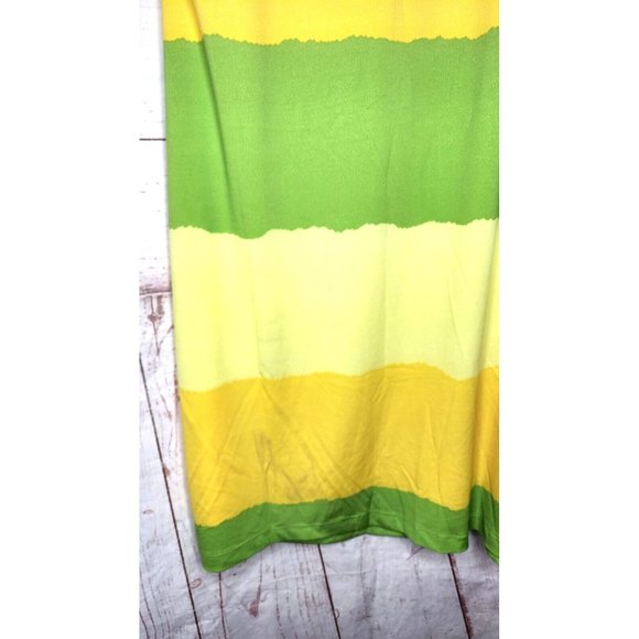 Rare Club Style Yellow Green Nightgown Sleepwear Summer Sleeveless Dress Size 12 - Picture 6 of 10